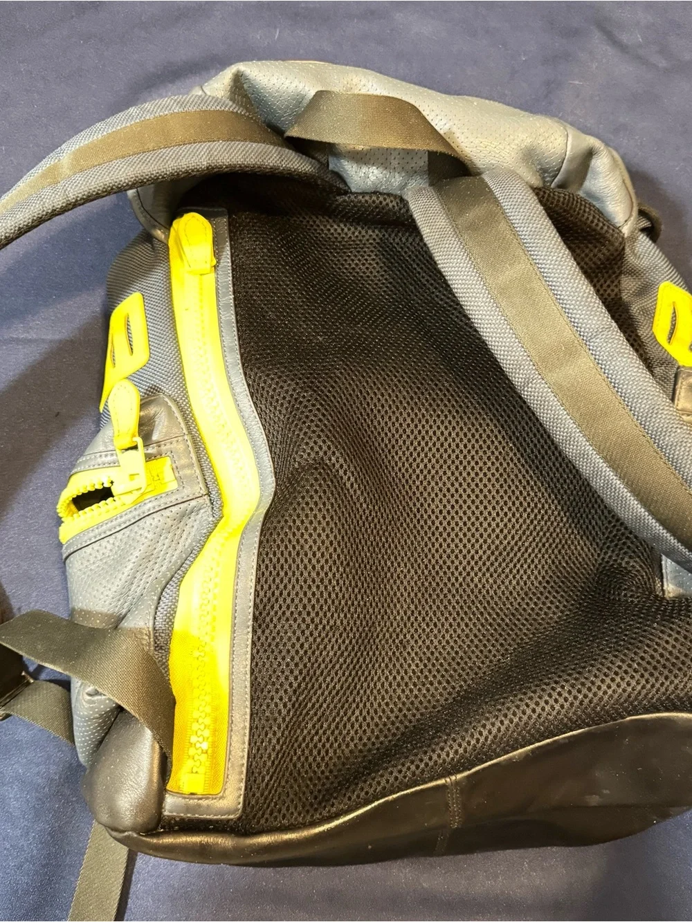 Coach Gray and Yellow Leather Men's Backpack